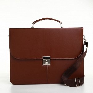 Портфель деловой на клапане, коричневый