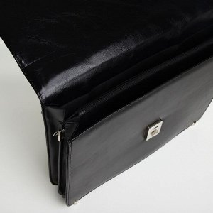 Портфель деловой на клапане, чёрный
