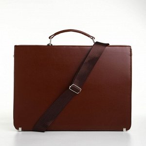 Портфель деловой на клапане, коричневый