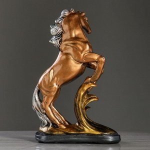 Сувенир "Конь на дыбах" 29 см, бронза, микс