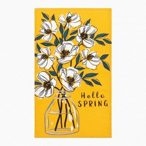 Набор полотенец кухонных «Доляна» Hello spring, 35x60 см -2 шт., хлопок 100%, вафля 160 г/м²