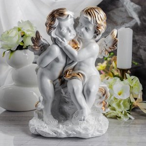 Статуэтка "Пара ангелов" 35 см, белая