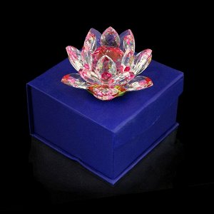 Сувенир "Лотос-кристалл трехъярусный розовый"
