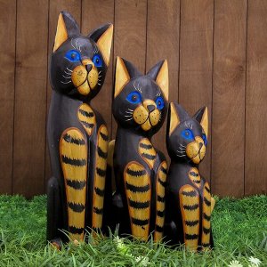 Набор сувенирный "Тёмные кошки с голубыми глазами"(40.50.60) 28х10х60 см