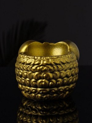 Фигурное кашпо для цветов «Баран», 221 мл, 12x10x7 см, гипс, золотистый