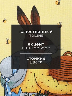 Полотенце кухонное «Доляна. Зайка», 28x46 см, рогожка, хлопок 100%, 160 г/м²