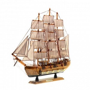 Корабль сувенирный средний «Астрильд», борта светлое дерево, паруса бежевые, 48,5х44х8 см