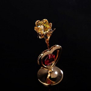 Сувенир «Тюльпан с сердцем», 3?3?8 см, с кристаллами