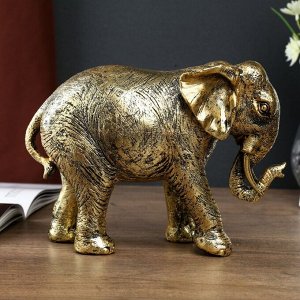 Сувенир полистоун "Золотой слон" 16,5х27х8,5 см