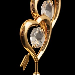 Сувенир «Сердца», 7x6x3 см, с кристаллами