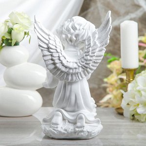 Статуэтка "Ангел с чашей" белый, 34 см