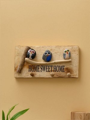 Вешалка HOME SWEET HOME, 30x6x15 см, дерево албезия