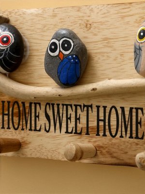 Вешалка HOME SWEET HOME, 30x6x15 см, дерево албезия