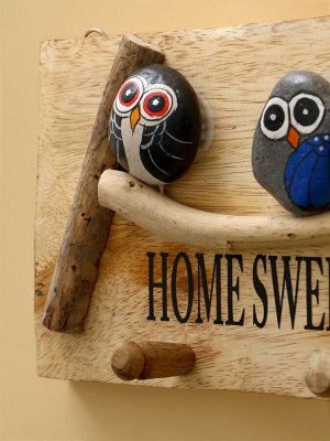 Вешалка HOME SWEET HOME, 30x6x15 см, дерево албезия