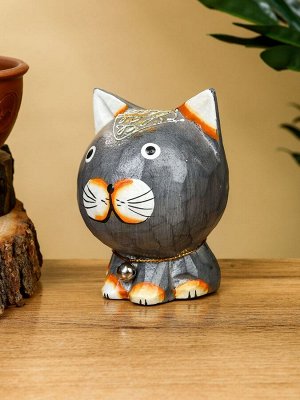Сувенир «Котик», 8x7x10 см, дерево, серый