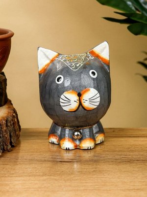 Сувенир «Котик», 8x7x10 см, дерево, серый