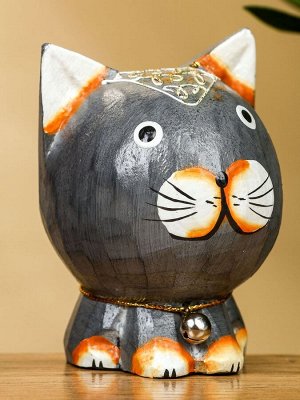 Сувенир «Котик», 8x7x10 см, дерево, серый