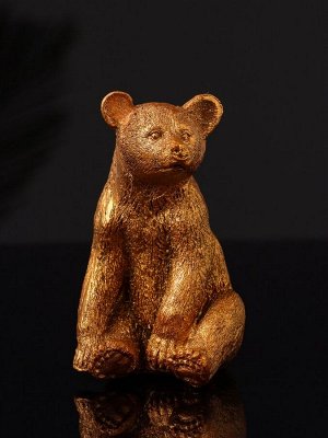Фигурка гипс «Медведь сидит», 9x6 см, бронза