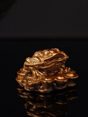 Фигурка гипс «Жаба на деньгах», 8x8x4 см, бронза