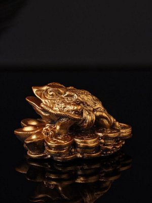 Фигурка гипс «Жаба на деньгах», 8x8x4 см, бронза