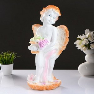 Фигура "Ангел с фруктами" белый/ золотой 20х26х50см