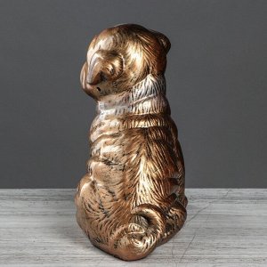 Статуэтка "Собака Мопс", бронзовый цвет, 30 см