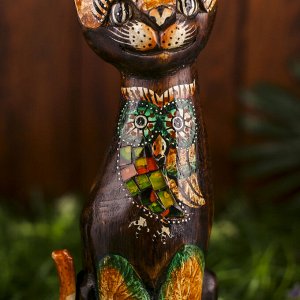 Интерьерный сувенир "Кошка с совой" 30 см