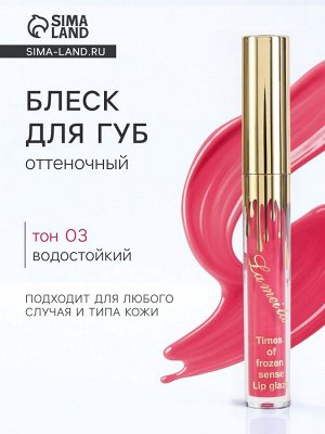 Блеск для губ оттеночный, водостойкий, 6.5 г, оттенок №3