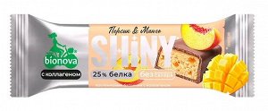 Батончик протеиновый Shiny Персик и Манго с коллагеном, глазурь 40г (Упаковка 20 шт)