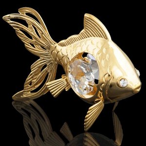 Сувенир «Золотая рыбка», 6x3x4,5 см, с кристаллами