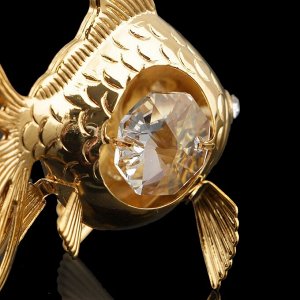 Сувенир «Золотая рыбка», 6*3*4,5 см, с кристаллами Сваровски