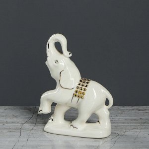 Набор статуэток "Слоны", 7 предметов, белый, керамика