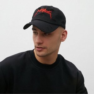 Бейсболка с порезами MINAKU, чёрная, размер 58