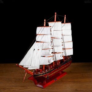 Корабль сувенирный большой «Гайрет», борта красное дерево, паруса белые, 82?13?62 см
