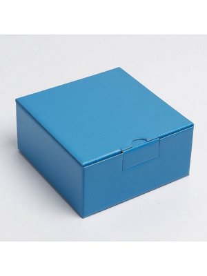 Коробка подарочная складная, упаковка, «Синяя», 15 х 15 х 7 см