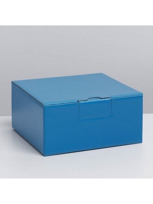 Коробка подарочная складная, упаковка, «Синяя», 15 х 15 х 7 см