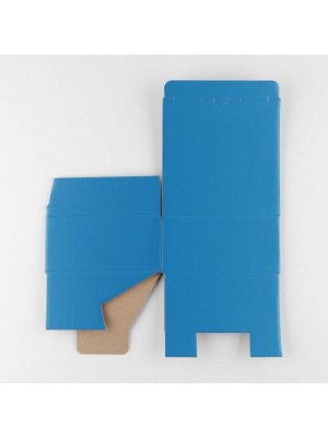 Коробка подарочная складная, упаковка, «Синяя», 15 х 15 х 7 см