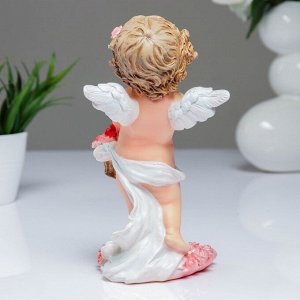 Фигура "Ангел хранящий любовь" (розовые розы) 12х11х23см
