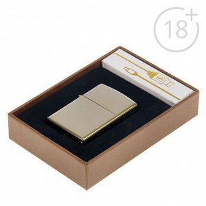 Зажигалка электронная, USB,  дуговая, 5.6 х 3.8 х 1.3 см, золотой хром