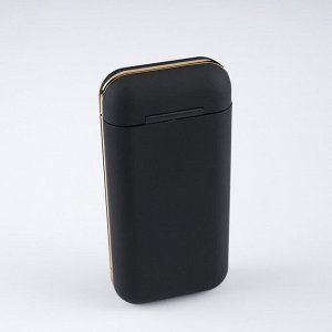 Зажигалка-портсигар электронная "Сиера", спираль, USB, 11.5 х 5.4 см, черная