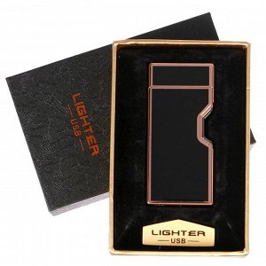 Зажигалка электронная "Элегант", USB, дуговая, чёрная, 7.5х12 см