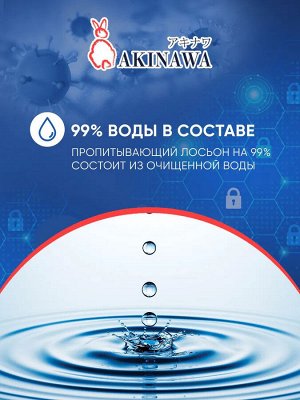 Влажные салфетки AKINAWA антибактериальные с Алое 15 шт.