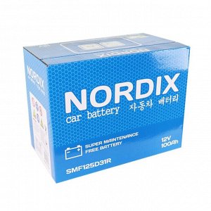 Аккумулятор Nordix 125D31R, 100Ач, CCA 830А, необслуживаемый