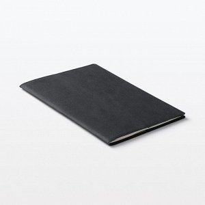 MUJI Jeans Label Notebook Cover  – обложка для блокнота из материала джинсовой бирки, формат A5, тёмно-серая