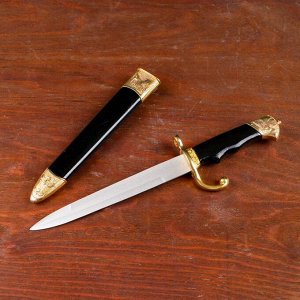 Сувенирный нож, 35 см на рукояти птицы, ножны чёрно-золотые