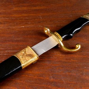 Сувенирный нож, 35 см на рукояти птицы, ножны чёрно-золотые