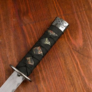 Сувенирное оружие «Катана». чёрные ножны с узорами в виде дракона. 47 см