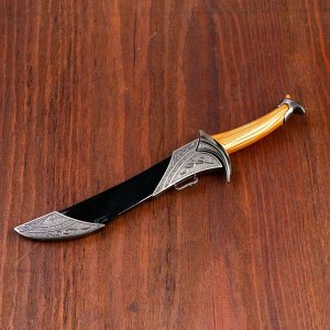 Сувенирный нож. 26 см ножны с оковками. рукоять под дерево. гарда галочкой