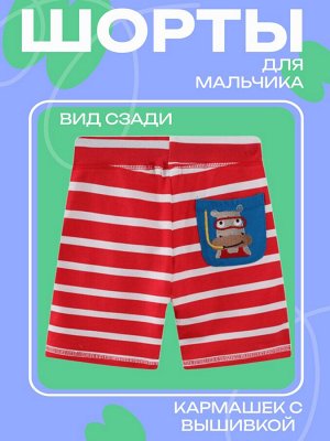 Шорты для мальчика красные в белую полоску