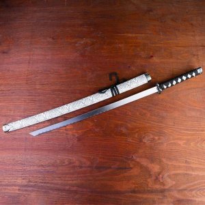 Сувенирное оружие «Катана», серые ножны под змеиную кожу, 89 см